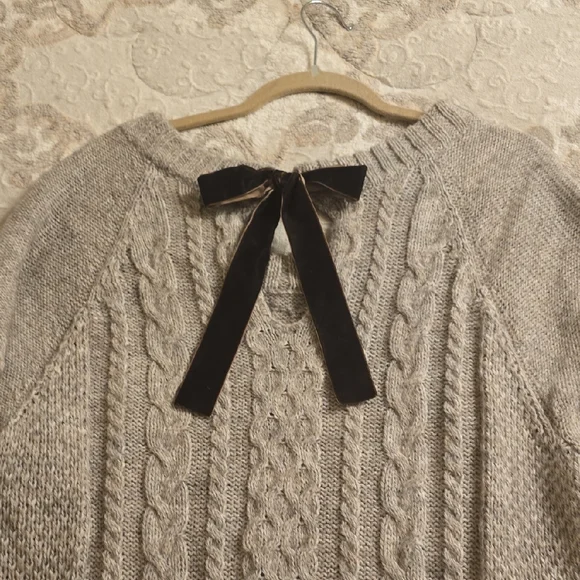 Yvos Cozy Cable Knit Short Sleeve Sweater Dress 79% Acrylic, 30% Alpaca. - Picture 11 of 16